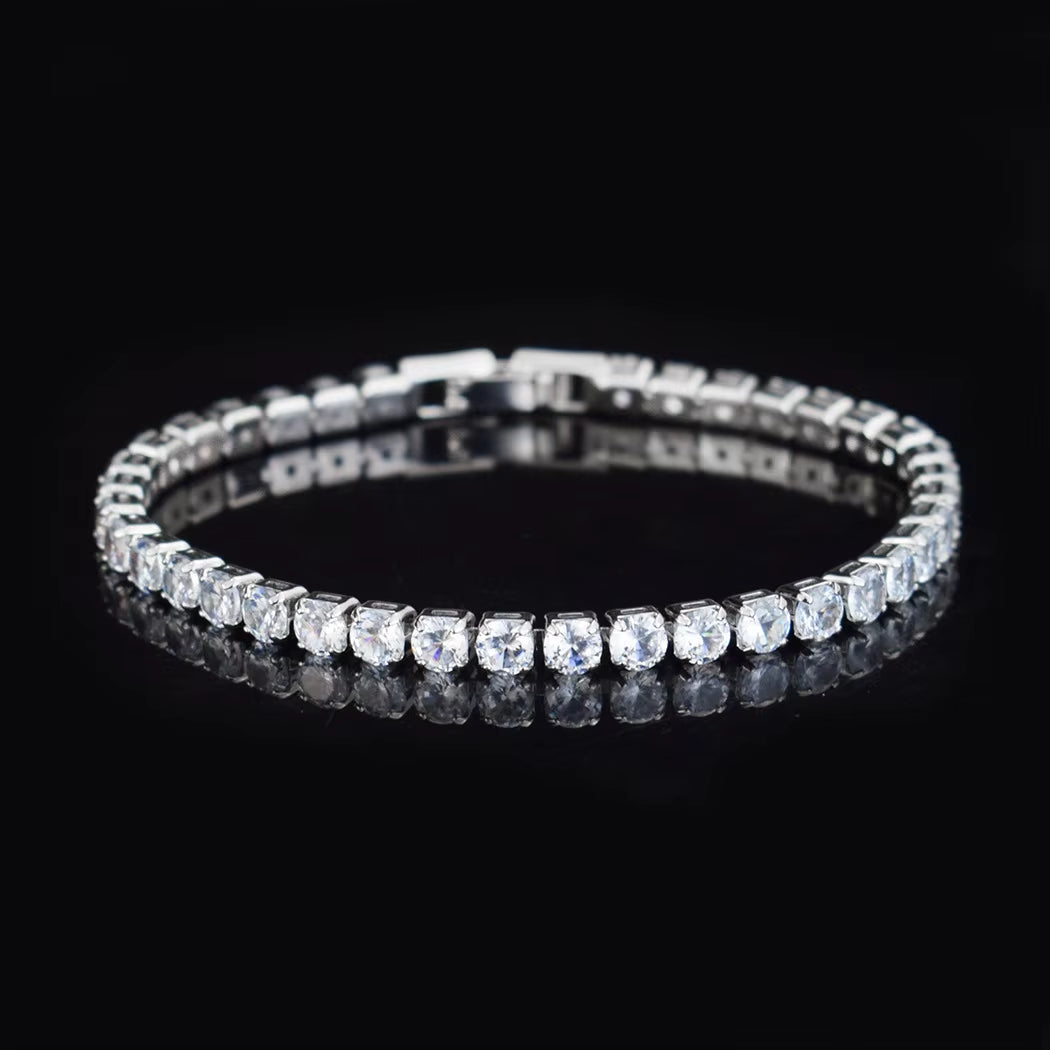 4mm Micro-Inlaid Zircon Tennis Bracelet for Women and Men - 2025 Collection, Wholesale Jewelry Accessories