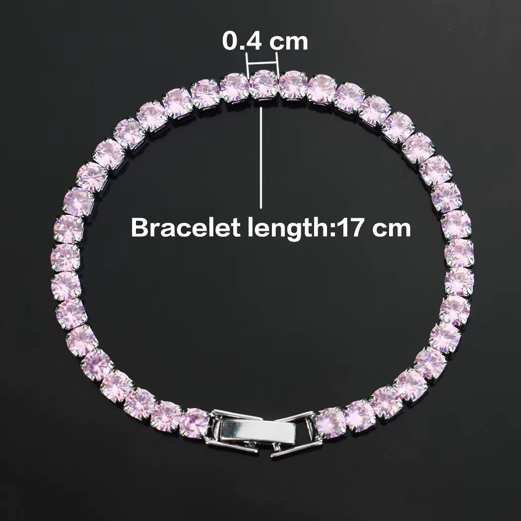 4mm Micro-Inlaid Zircon Tennis Bracelet for Women and Men - 2025 Collection, Wholesale Jewelry Accessories