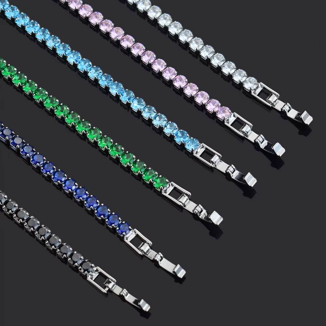 4mm Micro-Inlaid Zircon Tennis Bracelet for Women and Men - 2025 Collection, Wholesale Jewelry Accessories
